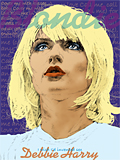An original portrait print of Debbie Harry in Blondie by pop artist Trevor Heath