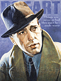 An original portrait print of Humphrey Bogart by pop artist Trevor Heath
