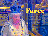 Farce, an image of the Queen opening Parliament created by pop artist Trevor Heath