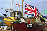 Fishing boats and flags, Hastings photographed by artist Trevor Heath