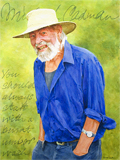 A portrait of Michael Cadman RI, ARCA painted by artist Trevor Heath