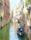 Acrylic painting of Ponte de la Fava, Venice by artist Trevor Heath