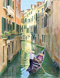 Acrylic painting of Rio de San Moise, Venice by artist Trevor Heath