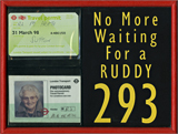 No more waiting for a ruddy 293, a memento by artist Trevor Heath