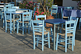 Taverna chairs on Sifnos photographed by artist Trevor Heath